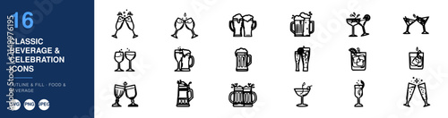 Classic Beverage Celebration Icons Nameplate Abstract Visual Background with Clean Commercial Design Style