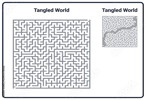 Konstfotografi Tangled maze design with intricate pathways and side inset