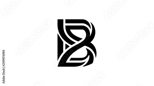 Stylized Letter B Monogram Logo Design Isolated on White Background for Brand Identity Symbol