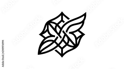 Abstract Geometric Wings and Leaves Concept Emblem Logo Vector Design