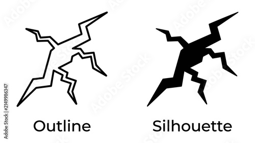 Cuadro en lienzo Crack Outline and Silhouette