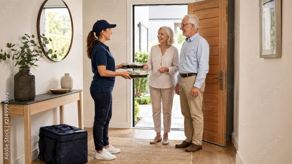 Fototapeta premium Meal Delivery Service for Seniors at Home
