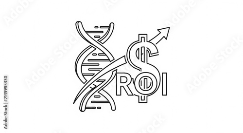 Biotechnology investment growth and return on investment concept.