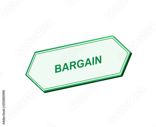Принти на полотні Glowing neon sign with the word bargain on black background