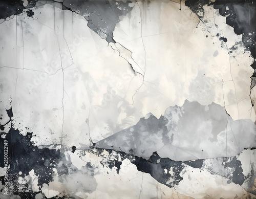 Abstract Grunge Texture with Splattered Paint and Cracks.