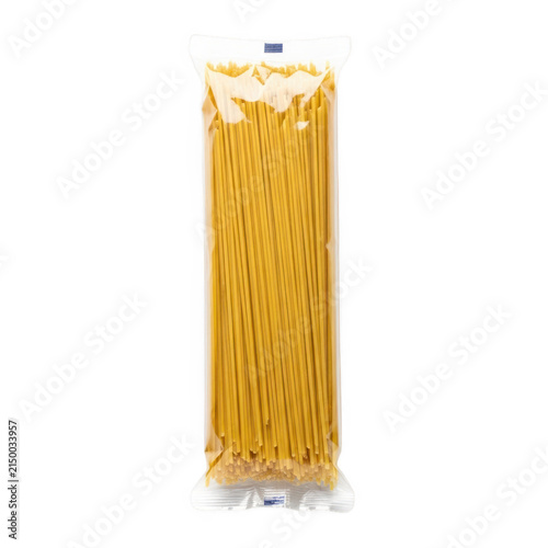 Fresh uncooked spaghetti noodles in a tube