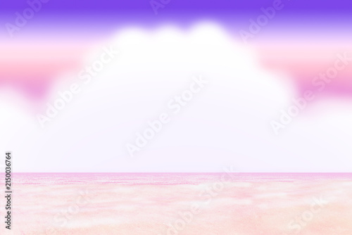 サンセットまたは日の出の海と空とビーチの背景イラスト