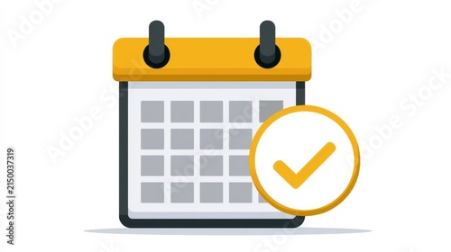 Calendar with a check mark indicating a completed task or event