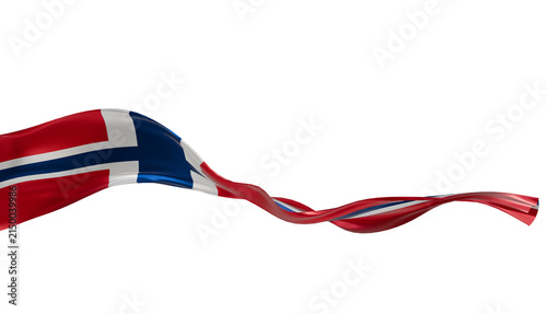 Bouvet Island flag ribbon silk fabric on transparent background, 3d Rendering flag elegant patriotic banner motion. soft fabric wave overlay,