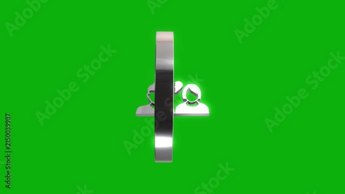 A divorce icon spins in a circle on a green screen, representing relationship breakdown and separation with dynamic motion.