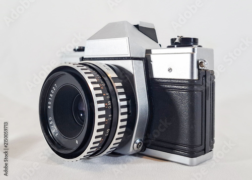 A vintage 35mm film analogue SLR camera