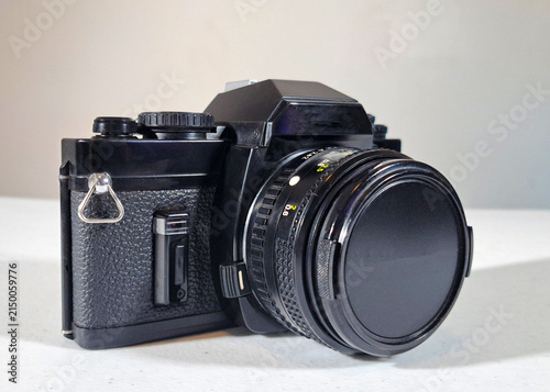 A vintage 35mm film analogue SLR camera