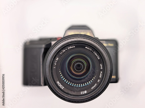 A vintage 35mm film analogue SLR camera