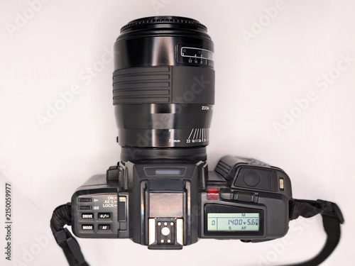 A vintage 35mm film analogue SLR camera