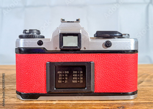 A vintage 35mm film analogue SLR camera