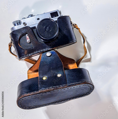 A vintgae 35mm film analog rangefinder camera