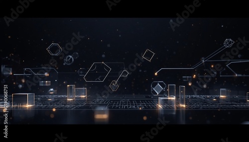 Abstract Futuristic Digital Network Technology Background