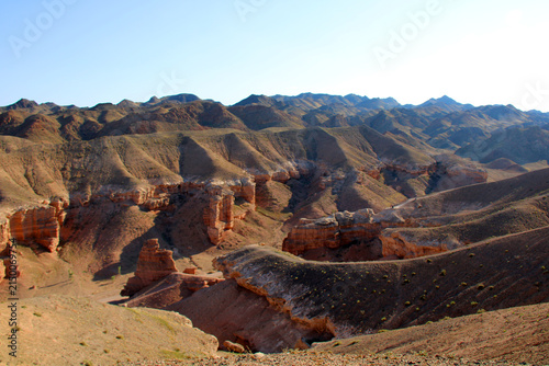 Bild auf Leinwand View of the Charyn Canyon at sunset
