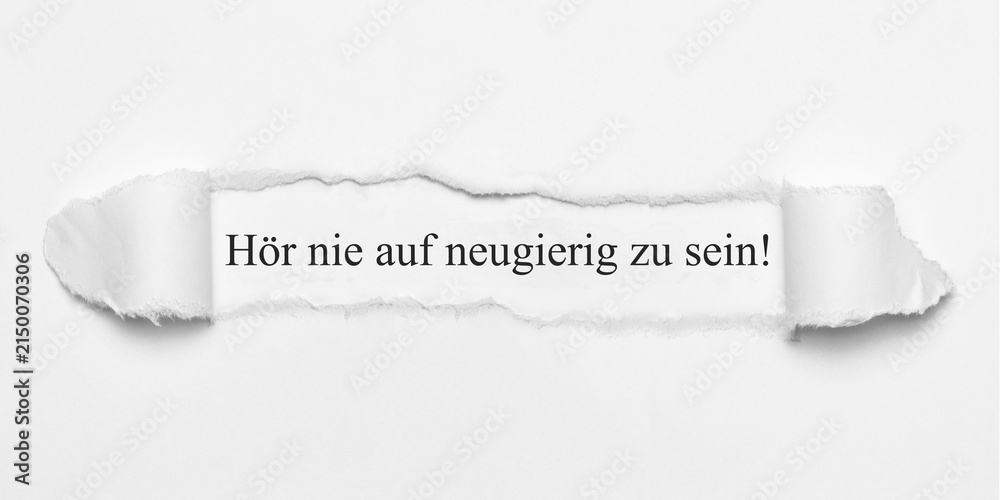 Fototapeta premium Hör nie auf neugierig zu sein!