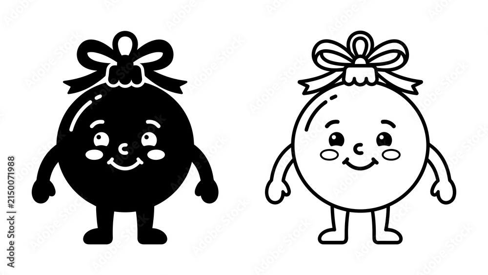Fototapeta premium Christmas Ornament Character Duo