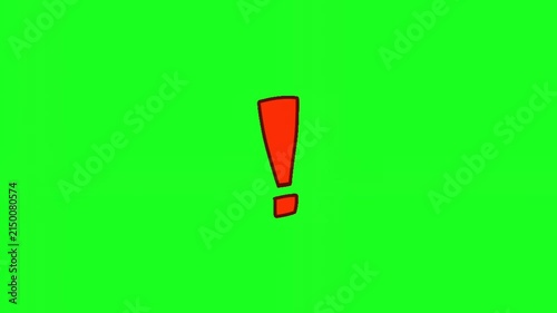 Red exclamation mark sign animated graphic on green screen alert warning attention important danger alert warning attention important danger