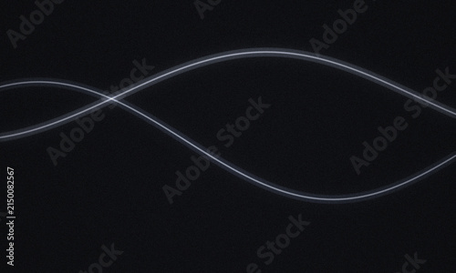 Fotografie A minimalist abstract composition featuring two thin, glowing white light trails
