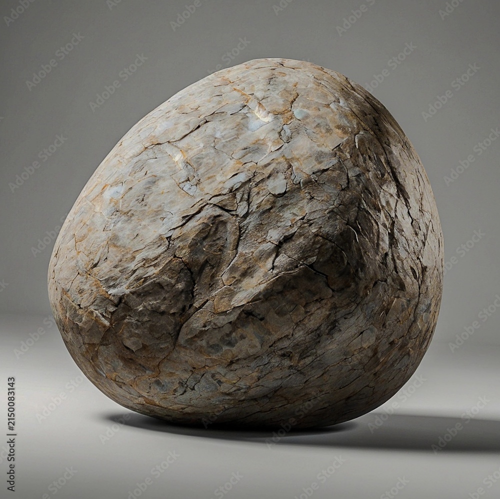Fototapeta premium Round rock on a white background