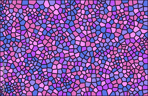 Pastel mosaic pattern with pink lavender light blue cells stained glass abstract background