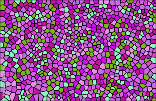 Bright mosaic pattern with pink purple mint green cells light purple stained glass abstract