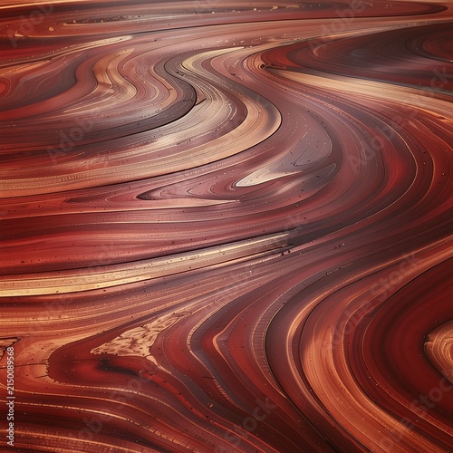Abstract red fabric with dynamic fluid motion texture.