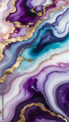 Abstract swirling colorful liquid paint texture background.