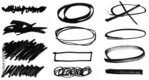 Grunge Brush Stroke Collection – Rough Textured Ink Lines
