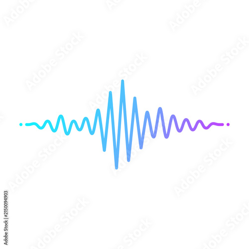 Fotografie Dynamic Audio Soundwave Equalizer Signal with Cyan Purple Neon Gradient Effect