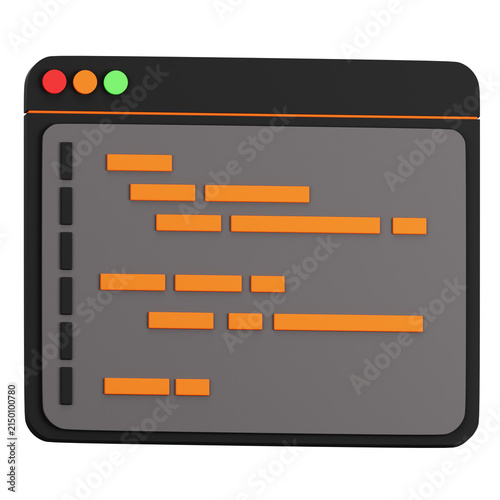 Konstfotografi 3D Code Editor Icon for Software Development and Programming