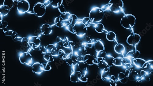 3d animation of a chain flowing