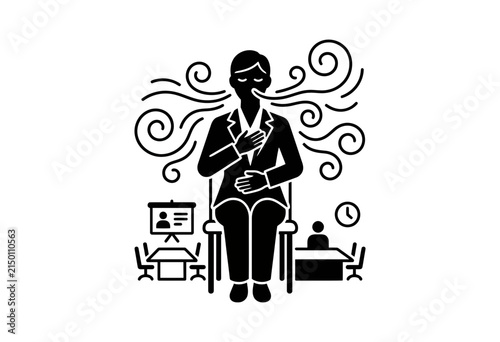 Mindfulness and Work Balance Minimalist Vector Illustration
