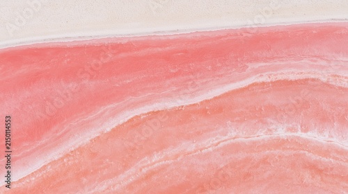 Pink Salt Lake Bands with Pale Shore Copy Space