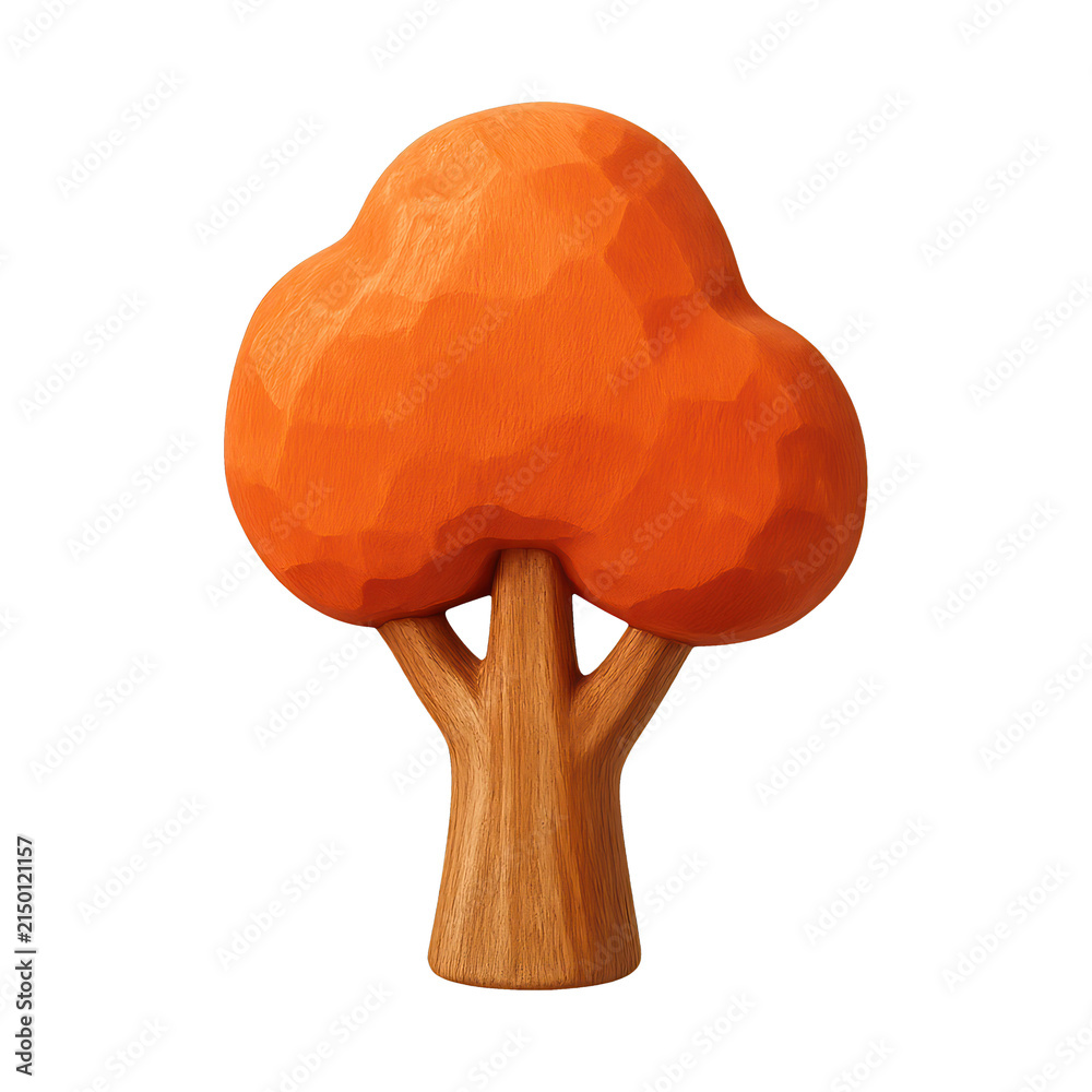 Obraz premium PNG Vibrant geometric orange tree illustration.
