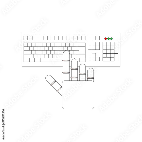 robot typing on a keyboard