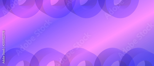 Fotografía Modern neon blue and purple backdrop displaying transparent 3D torus ring shapes