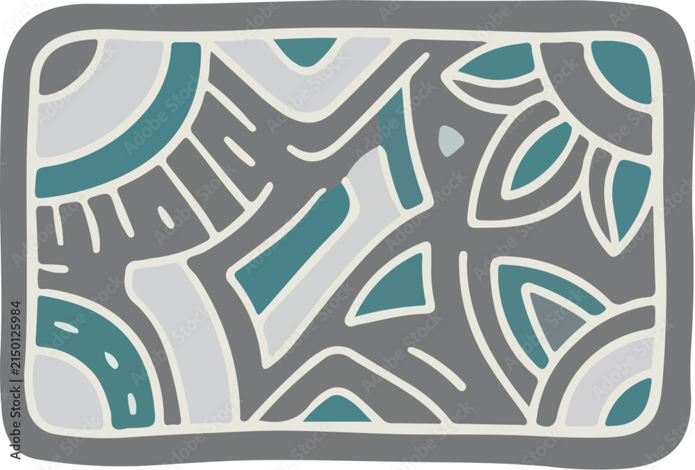 Fototapeta premium Abstract Hand Drawn Vector Illustration with Geometric Shapes