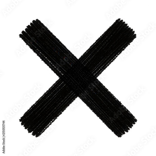 Black Marker Cross Transparent Background
