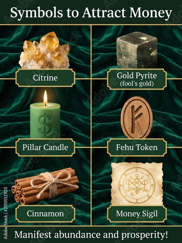 Symbols of wealth and abundance: citrine pyrite and other prosperity representations