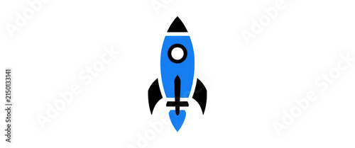 Blue Rocket Icon Isolated Transparent Background