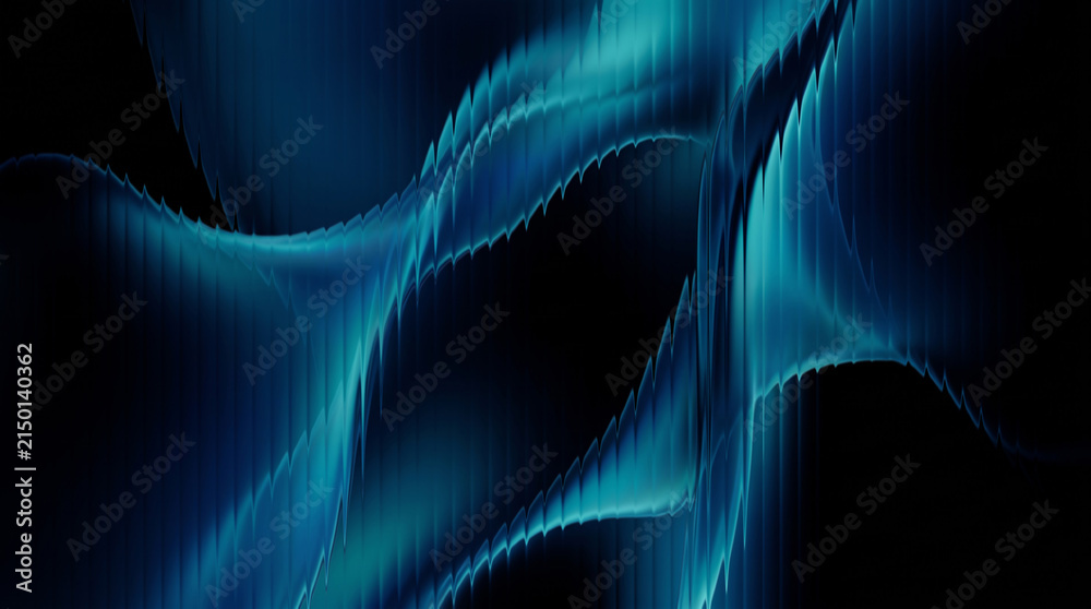 Obraz premium Mesmerizing Abstract Background with Vertical Glass Stripes Wallpaper, Captivating Blue and Black Gradient Creates a Dynamic Visual Experience, Modern Technology Inspired Design