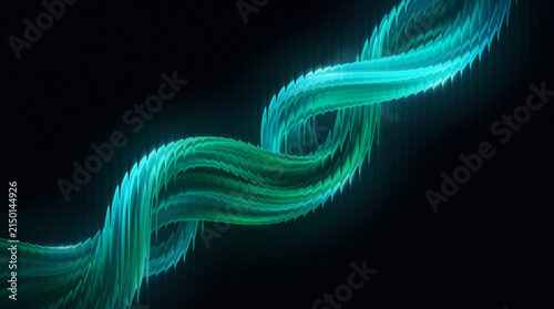 Fotografía Abstract vertical glass stripes wallpaper with cyan luminescent lines, showcasin