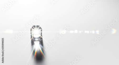 A clean white background featuring vibrant iridescent sunlight flares and prismatic color refractions that create a bright ethereal glow, texture, shiny, prism