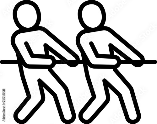 Tug of War People Pulling Rope Business Competition Vector