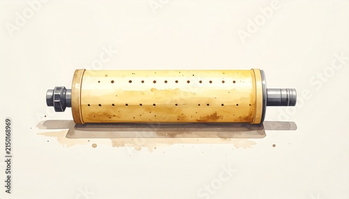 Industrial cylindrical metal component with threaded ends.