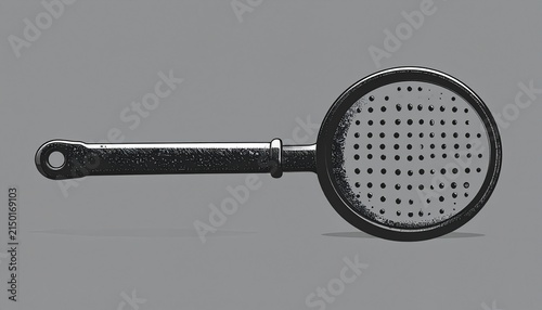 Vintage Perforated Metal Strainer with Long Handle.